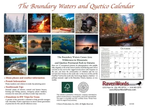 2025 BWCA and Quetico Calendar
