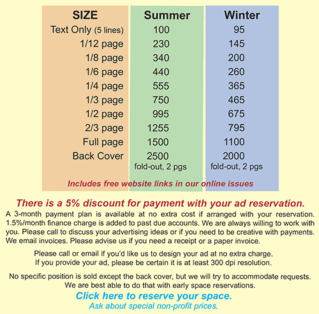 adrates2025 Ely summer and winter times ad rates